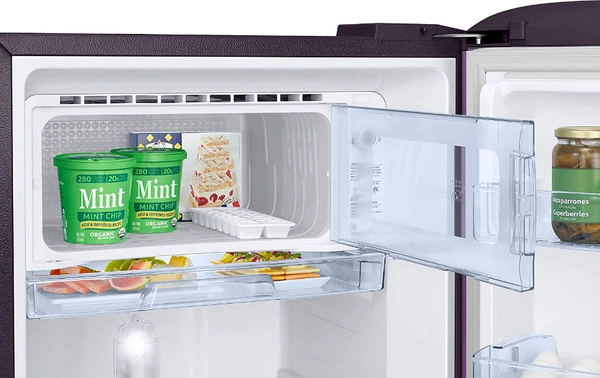 Samsung 198 L 4 Star Inverter Direct-Cool Single Door Refrigerator (RR21T2H2XCR/HL, Camellia Purple, Base Stand with Drawer) - 198 Litres, Camellia Purple